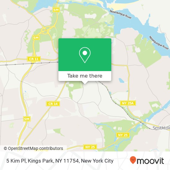 Mapa de 5 Kim Pl, Kings Park, NY 11754