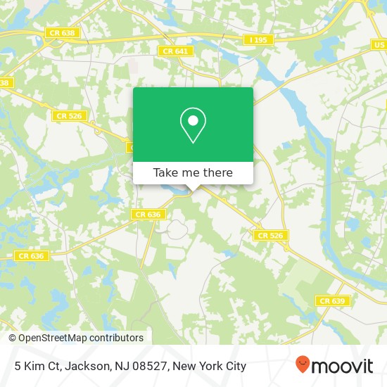 Mapa de 5 Kim Ct, Jackson, NJ 08527