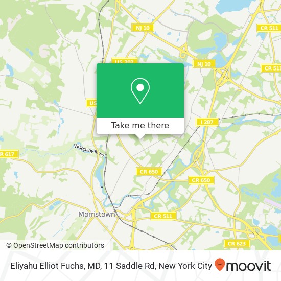 Mapa de Eliyahu Elliot Fuchs, MD, 11 Saddle Rd