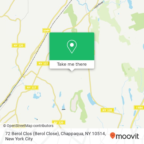 Mapa de 72 Berol Clos (Berol Close), Chappaqua, NY 10514