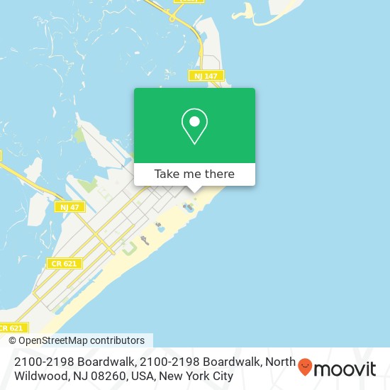 Mapa de 2100-2198 Boardwalk, 2100-2198 Boardwalk, North Wildwood, NJ 08260, USA