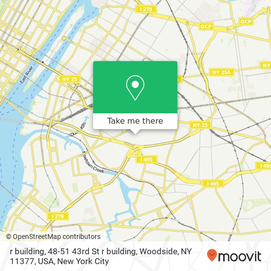 r  building, 48-51 43rd St r  building, Woodside, NY 11377, USA map