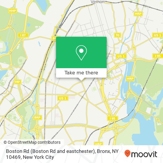 Mapa de Boston Rd (Boston Rd and eastchester), Bronx, NY 10469