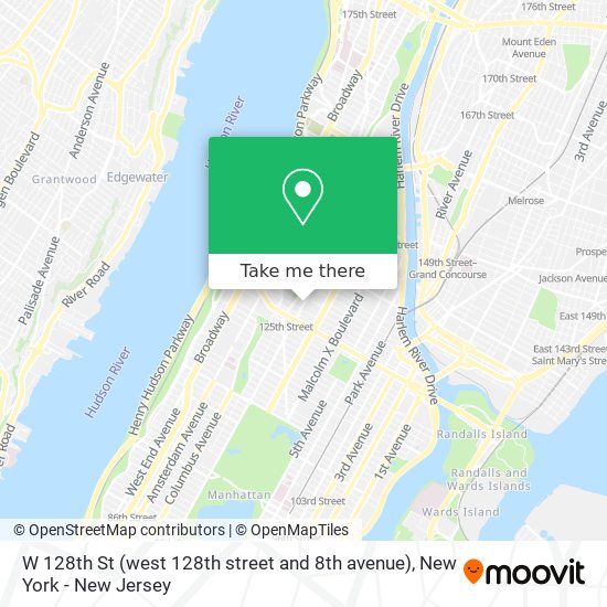 Mapa de W 128th St (west 128th street and 8th avenue)