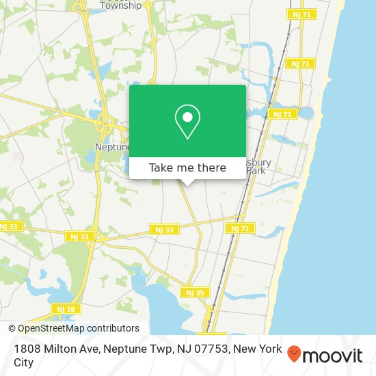 Mapa de 1808 Milton Ave, Neptune Twp, NJ 07753