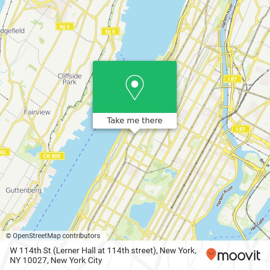 W 114th St (Lerner Hall at 114th street), New York, NY 10027 map