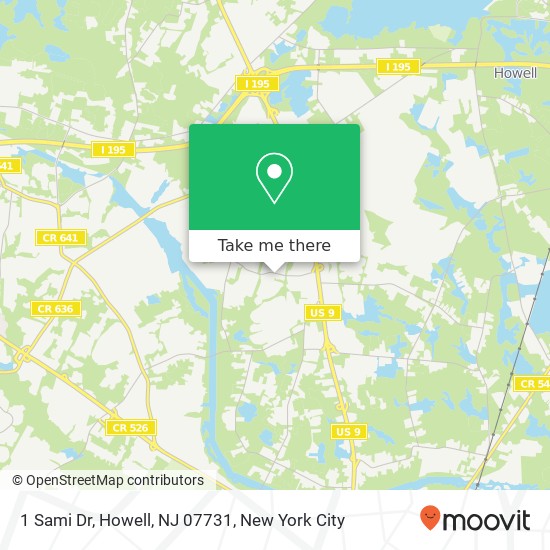 Mapa de 1 Sami Dr, Howell, NJ 07731