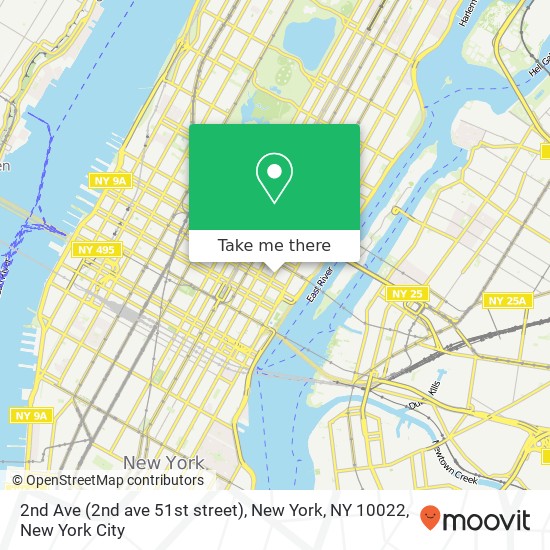 2nd Ave (2nd ave 51st street), New York, NY 10022 map