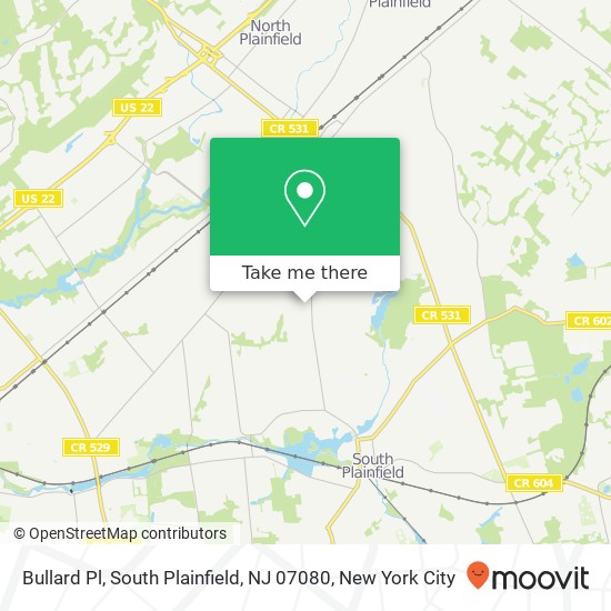 Mapa de Bullard Pl, South Plainfield, NJ 07080