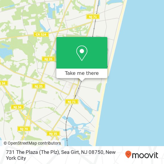 Mapa de 731 The Plaza (The Plz), Sea Girt, NJ 08750