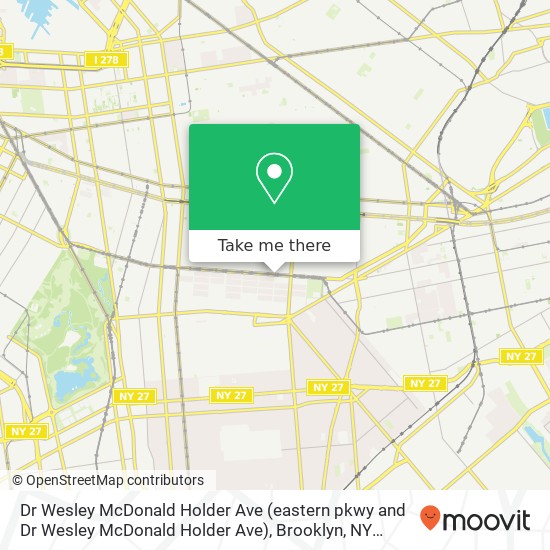 Mapa de Dr Wesley McDonald Holder Ave (eastern pkwy and Dr Wesley McDonald Holder Ave), Brooklyn, NY 11213