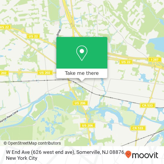W End Ave (626 west end ave), Somerville, NJ 08876 map