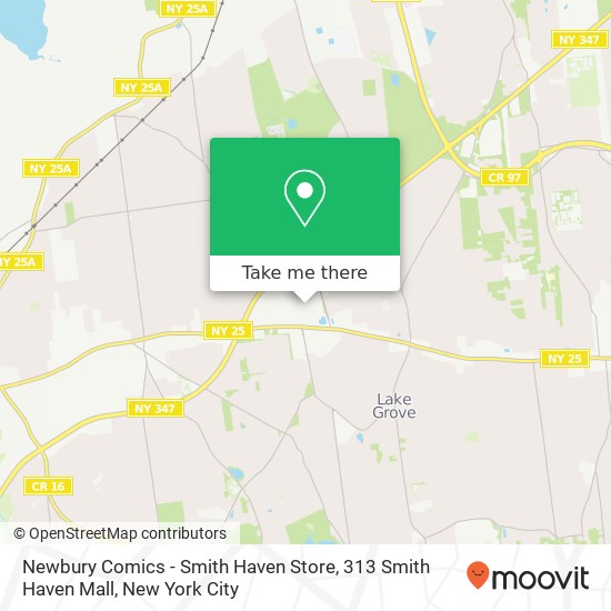 Mapa de Newbury Comics - Smith Haven Store, 313 Smith Haven Mall