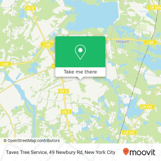 Taves Tree Service, 49 Newbury Rd map