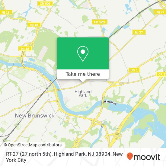 Mapa de RT-27 (27 north 5th), Highland Park, NJ 08904