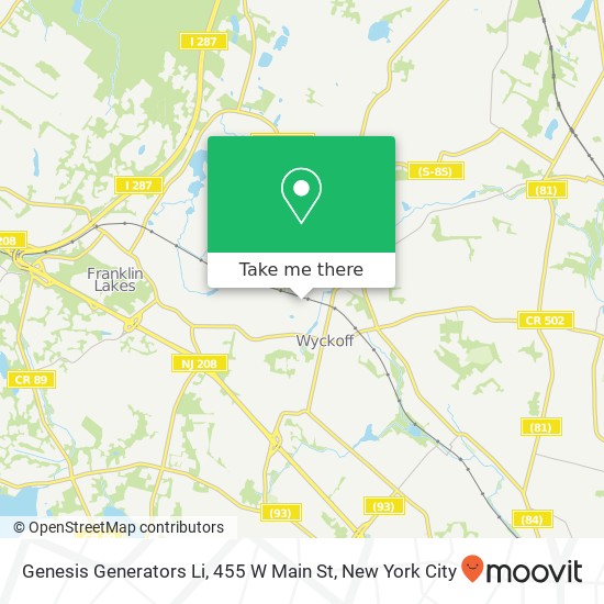 Genesis Generators Li, 455 W Main St map