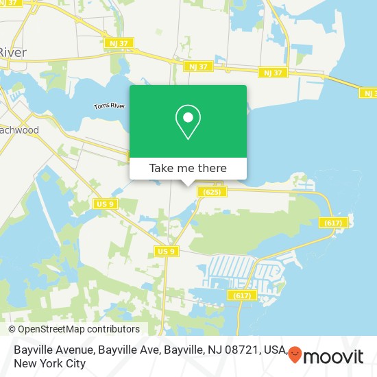 Mapa de Bayville Avenue, Bayville Ave, Bayville, NJ 08721, USA