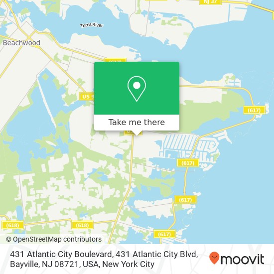 Mapa de 431 Atlantic City Boulevard, 431 Atlantic City Blvd, Bayville, NJ 08721, USA