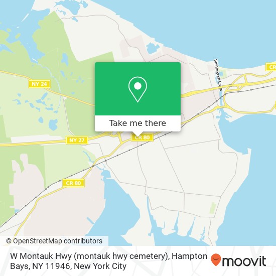 Mapa de W Montauk Hwy (montauk hwy cemetery), Hampton Bays, NY 11946