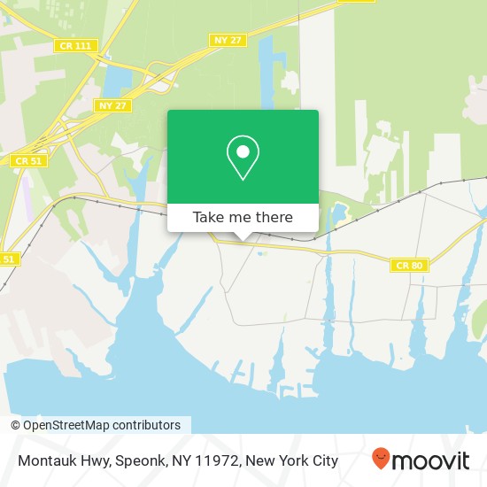 Mapa de Montauk Hwy, Speonk, NY 11972