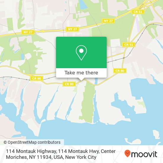 114 Montauk Highway, 114 Montauk Hwy, Center Moriches, NY 11934, USA map