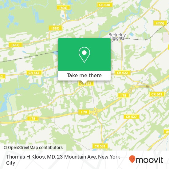 Mapa de Thomas H Kloos, MD, 23 Mountain Ave