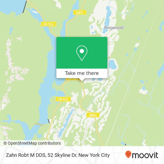 Mapa de Zahn Robt M DDS, 52 Skyline Dr