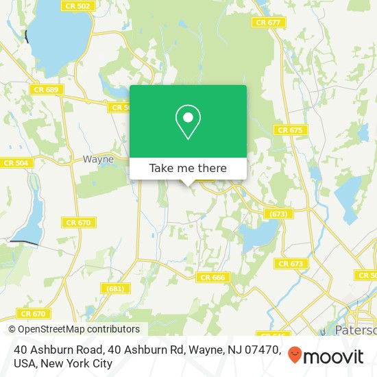 40 Ashburn Road, 40 Ashburn Rd, Wayne, NJ 07470, USA map