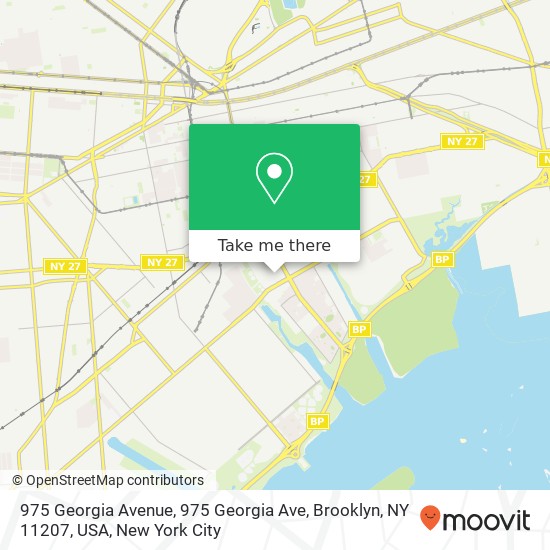 Mapa de 975 Georgia Avenue, 975 Georgia Ave, Brooklyn, NY 11207, USA