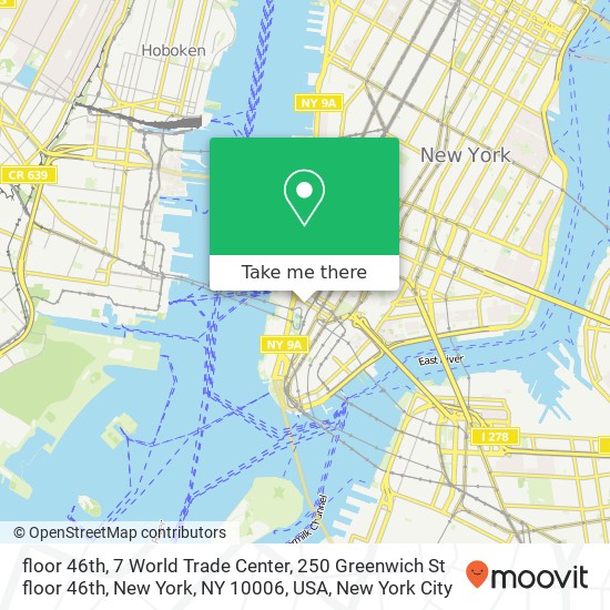 Mapa de floor 46th, 7 World Trade Center, 250 Greenwich St floor 46th, New York, NY 10006, USA