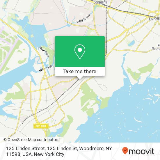 Mapa de 125 Linden Street, 125 Linden St, Woodmere, NY 11598, USA
