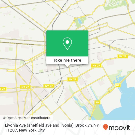Mapa de Livonia Ave (sheffield ave and livonia), Brooklyn, NY 11207