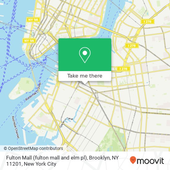 Mapa de Fulton Mall (fulton mall and elm pl), Brooklyn, NY 11201