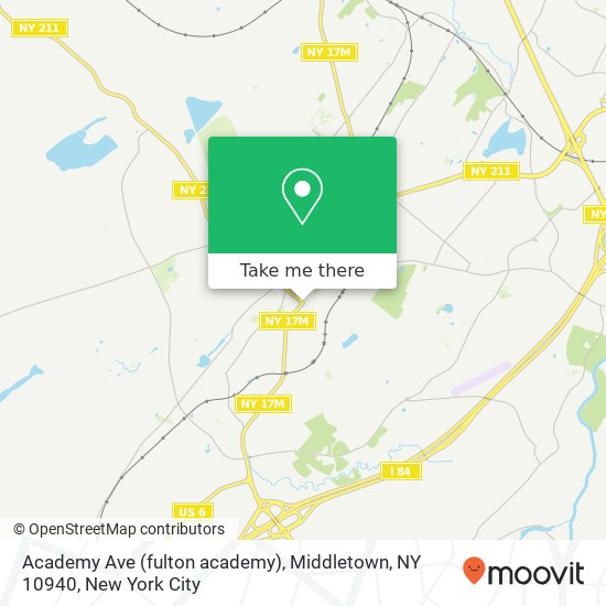 Mapa de Academy Ave (fulton academy), Middletown, NY 10940