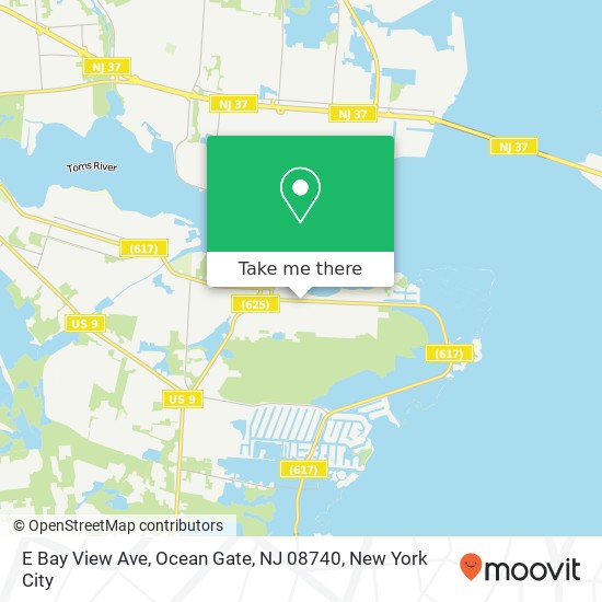 Mapa de E Bay View Ave, Ocean Gate, NJ 08740