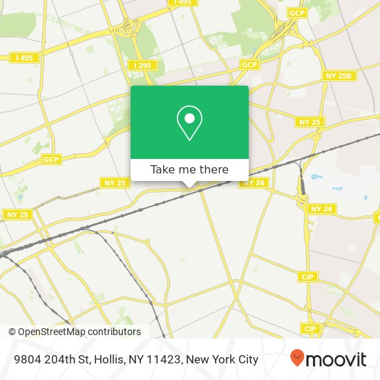 Mapa de 9804 204th St, Hollis, NY 11423