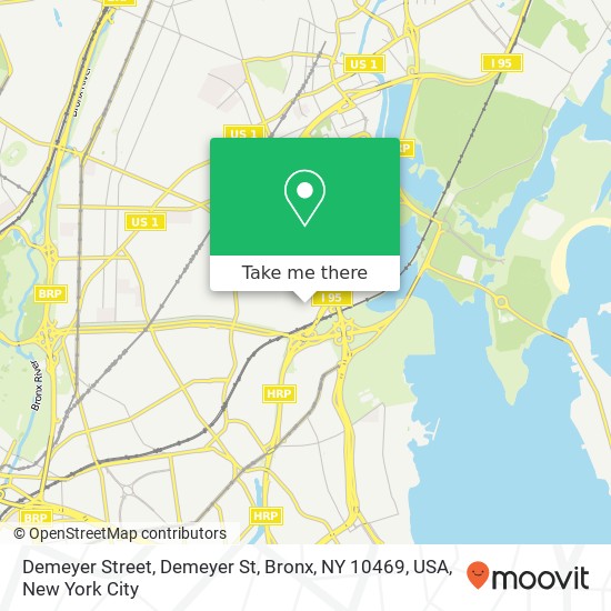 Mapa de Demeyer Street, Demeyer St, Bronx, NY 10469, USA
