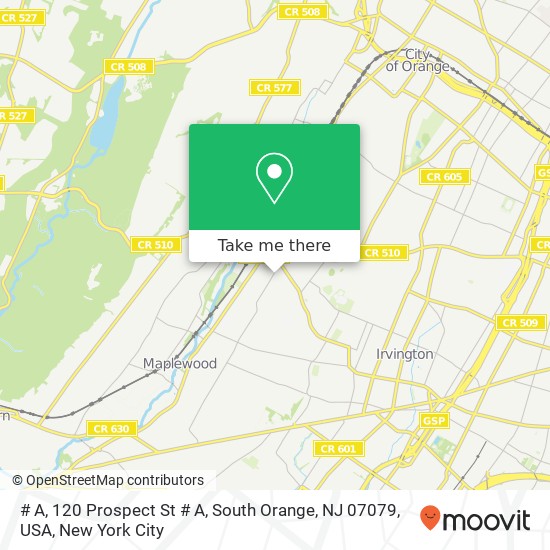 # A, 120 Prospect St # A, South Orange, NJ 07079, USA map