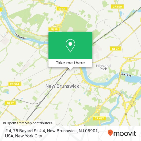 # 4, 75 Bayard St # 4, New Brunswick, NJ 08901, USA map