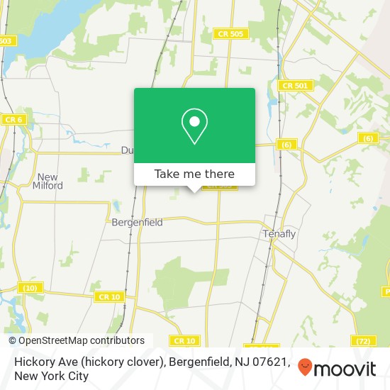 Mapa de Hickory Ave (hickory clover), Bergenfield, NJ 07621