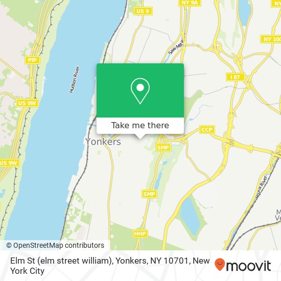 Mapa de Elm St (elm street william), Yonkers, NY 10701