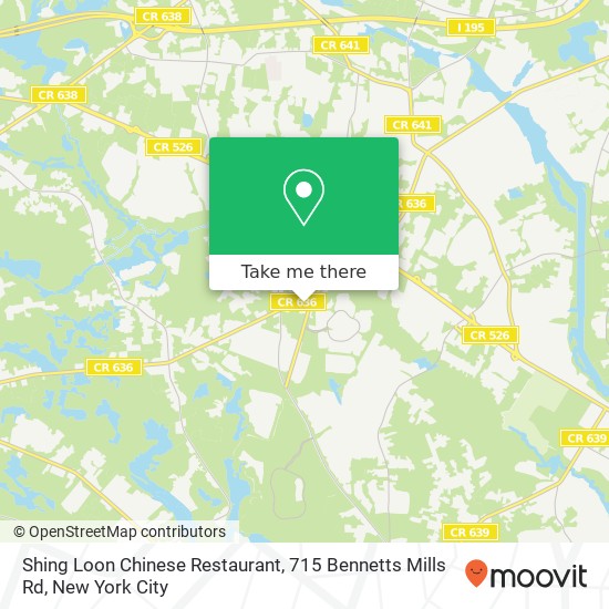 Mapa de Shing Loon Chinese Restaurant, 715 Bennetts Mills Rd