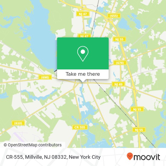 Mapa de CR-555, Millville, NJ 08332