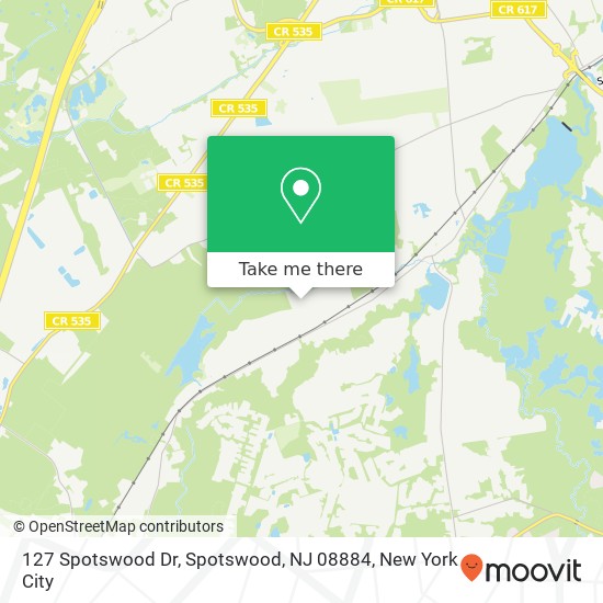 Mapa de 127 Spotswood Dr, Spotswood, NJ 08884