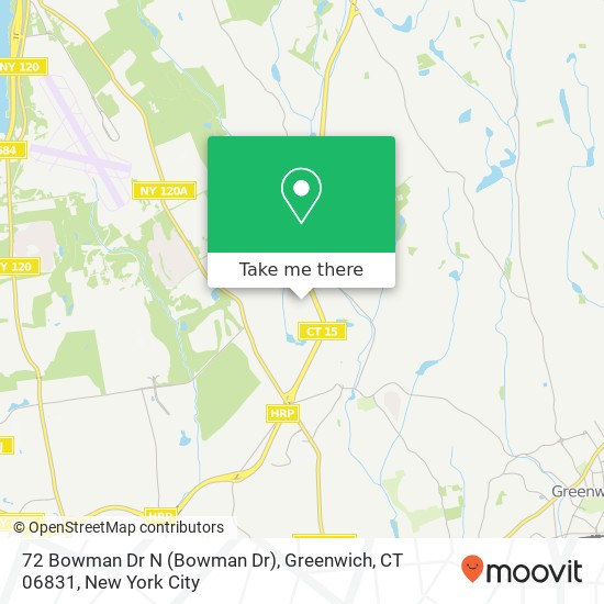 Mapa de 72 Bowman Dr N (Bowman Dr), Greenwich, CT 06831