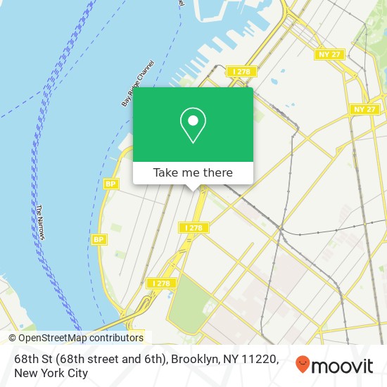 Mapa de 68th St (68th street and 6th), Brooklyn, NY 11220