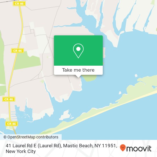 Mapa de 41 Laurel Rd E (Laurel Rd), Mastic Beach, NY 11951