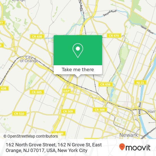 162 North Grove Street, 162 N Grove St, East Orange, NJ 07017, USA map