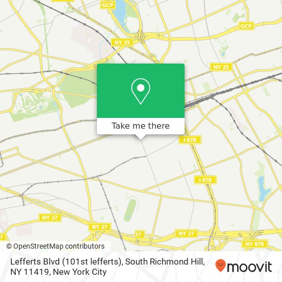 Mapa de Lefferts Blvd (101st lefferts), South Richmond Hill, NY 11419