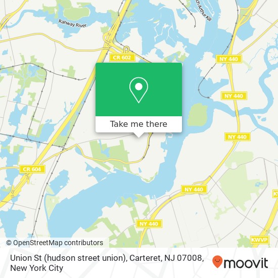 Union St (hudson street union), Carteret, NJ 07008 map